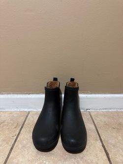 Black Rubber Chelsea Rain Boots: size :9