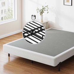 Daqutic Box Spring Queen 9 Inch Metal Box-Spring Only, Mattress Foundation, Heavy Duty Structure with Fabric Cover, Noise Free, Non-Slip, Easy Assembl