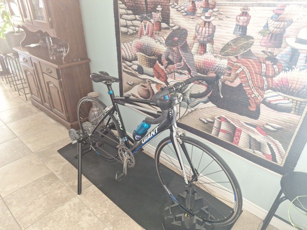 GIANT DEFY ROADBIKE Excellent Condition, Almost Brand New. Selling With Cat Eye Computer, And Indoor Trainer. 56 Cm Frame With Shimano 105 Components.