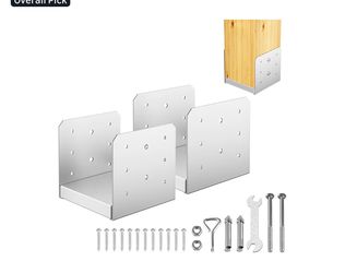 6"x 6" Post Base, 2Pcs Stainless Steel Adjustable Post Anchor Bracket(Internal 5.5 x 5.5), Adjustable Post Base