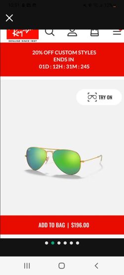 Rayban Green Avaitor Sunglasses