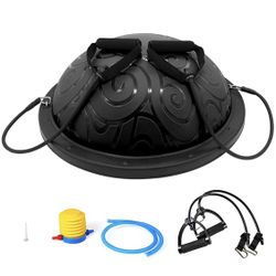 ATIVAFIT - Non-slip Yoga Half Ball for Home Balance Training, with Straps for Basic Fitness, Strength and Gymnastics Exercises