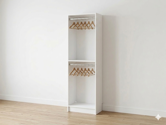 Double-Hang Reach-In Closet Tower - 26"W x 84"H x 14"D, White Melamine (32mm Modular)