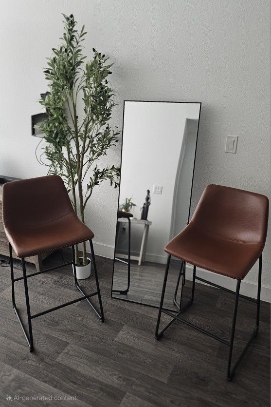 Leather Bar Stools (2)