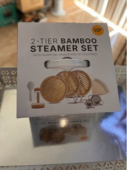 Two-Tier Bamboo Steamer Set