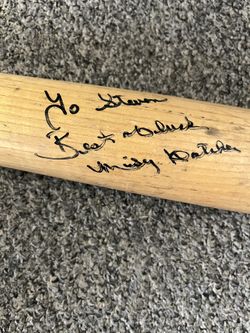 Dodger Mickey Hatcher Signed Baseball Bat Louisville Slugger