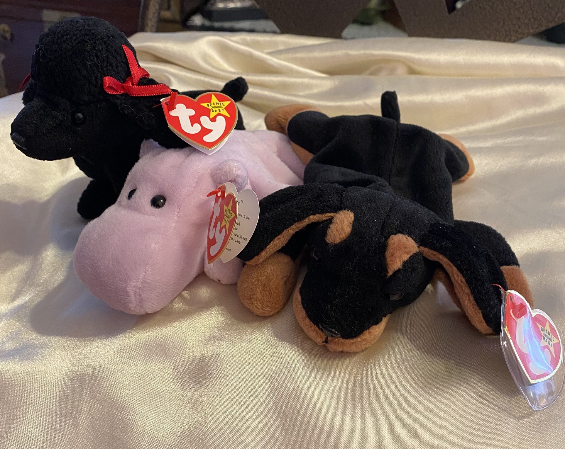 Doby, Happy and Gigi Ty Beanie Babies.