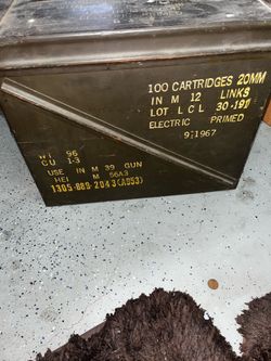 Vintage Military 20mm Ammo Can – Steel Storage Box – Empty