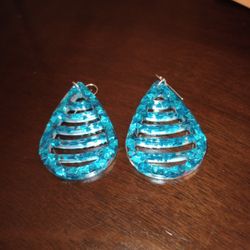 Hand Crafted Tear Drop Shaped Resin Earrings 