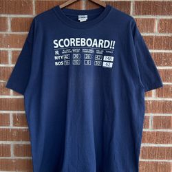 Vintage 2006 MLB New York Yankees vs Boston Scoreboard T-shirt