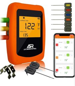NEW - Wireless Grill Thermometer - Perfect for BBQ, Smoker, Grilling, Cooking, Oven, Comes with 6 Probes