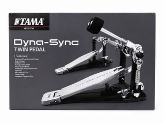 TAMA Dyna-Sync Twin Bass Drum Pedal HPDS1TW w/ Case & Original Box Excellent Cond