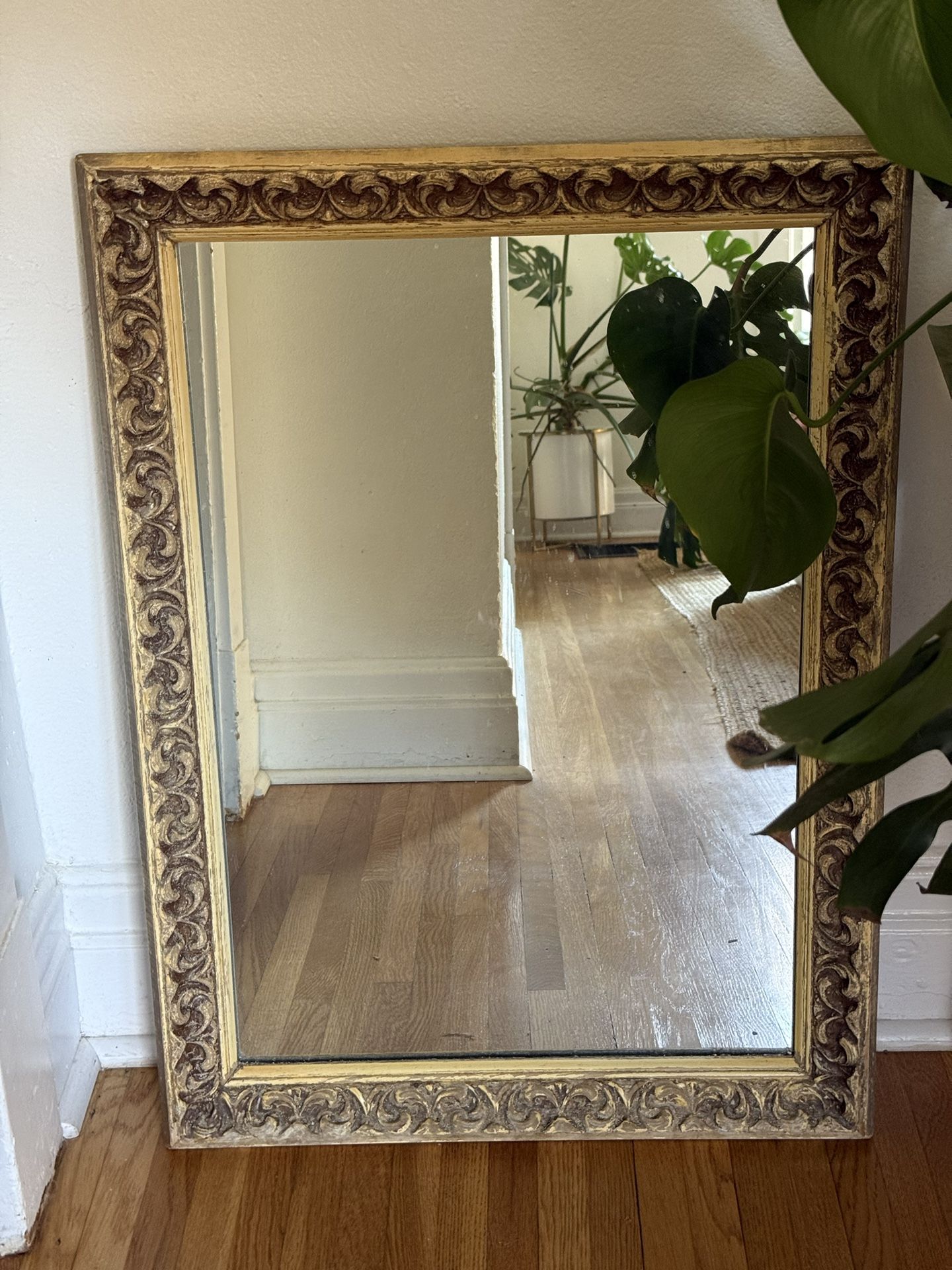 Mid Century Carved Frame Mirror