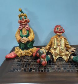 Vintage paper mache clowns