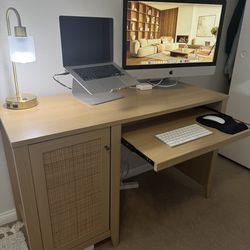 Wood & Rattan Desk