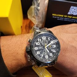New Invicta I-Force 46mm Black Watch w/ Leather Band