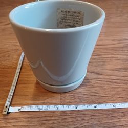 Small Light Gray Ceramic Planter