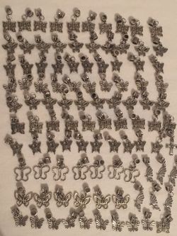 Lot 100 Butterfly Charms DIY Jewelry Spring Butterfly Silver Bracelets Tibetan  