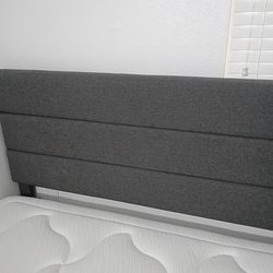 Full Size Bed Set: Upholstered Platform Frame + Mattress (Only 4 months old!)