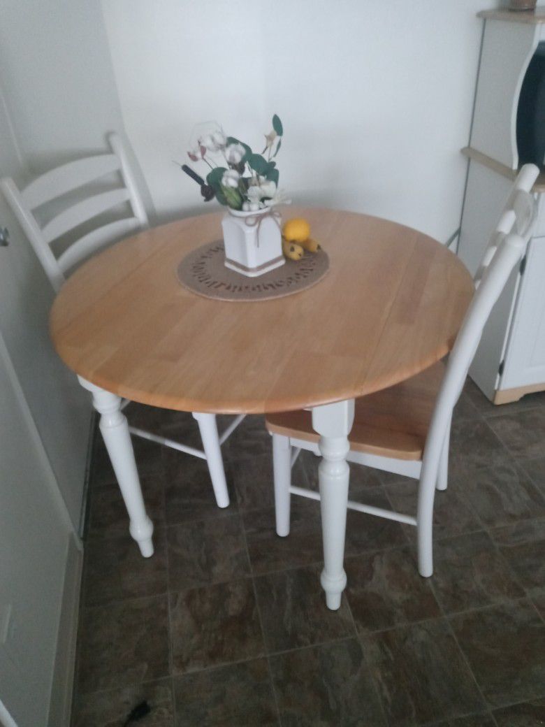 Farmhouse Kitchen Table With Two Chairs $80