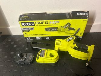 RYOBI ONE+ HP 18V Brushless 8 in. Cordless Battery Pruning Mini Chainsaw with 2.0 Ah and Charger