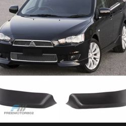 Fits 08-15 Mitsubishi Lancer OE Style PP 2PC Unpainted Black Front Bumper Lip