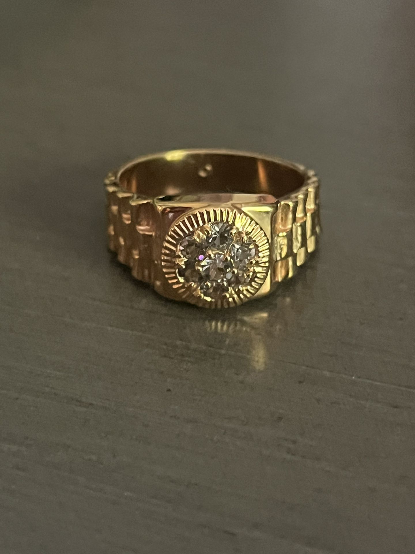 Roley Style Ring Gold Plated Size 14