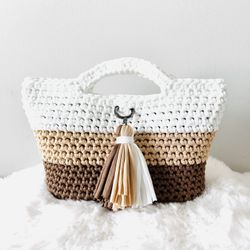 Crochet Espresso Shot w/ Cream Tote Bag