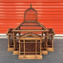 Bird Cage Dome Wood Metal Vintage - Antique Victorian Gothic French Style House Birdhouse Halloween 