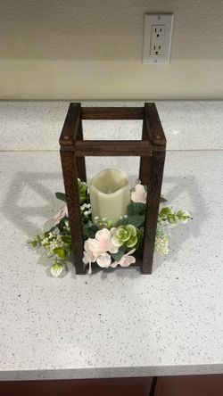 Floral candle center piece-farm style