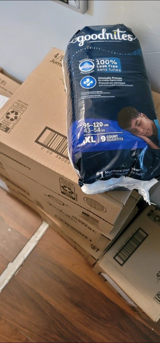 Goodnites XL Boys Pull-ups $5 per pack (have many)