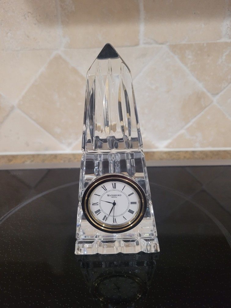 Clclock Waterford Crystal Obelisk Clock
