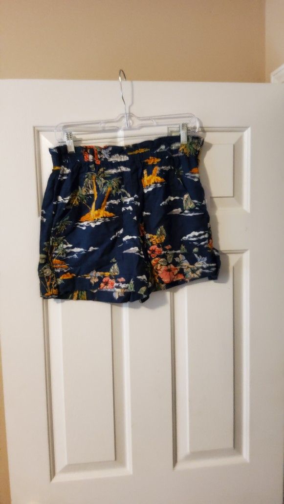Time and Tru Tropical Linen Shorts Size Small