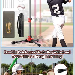 2025 New Upgrade Portable Batting Tee for Baseball/Softball,Baseball Tee for Kids, Batting Tees for Baseball with Carry Bag, Portable Stable Tanner Te