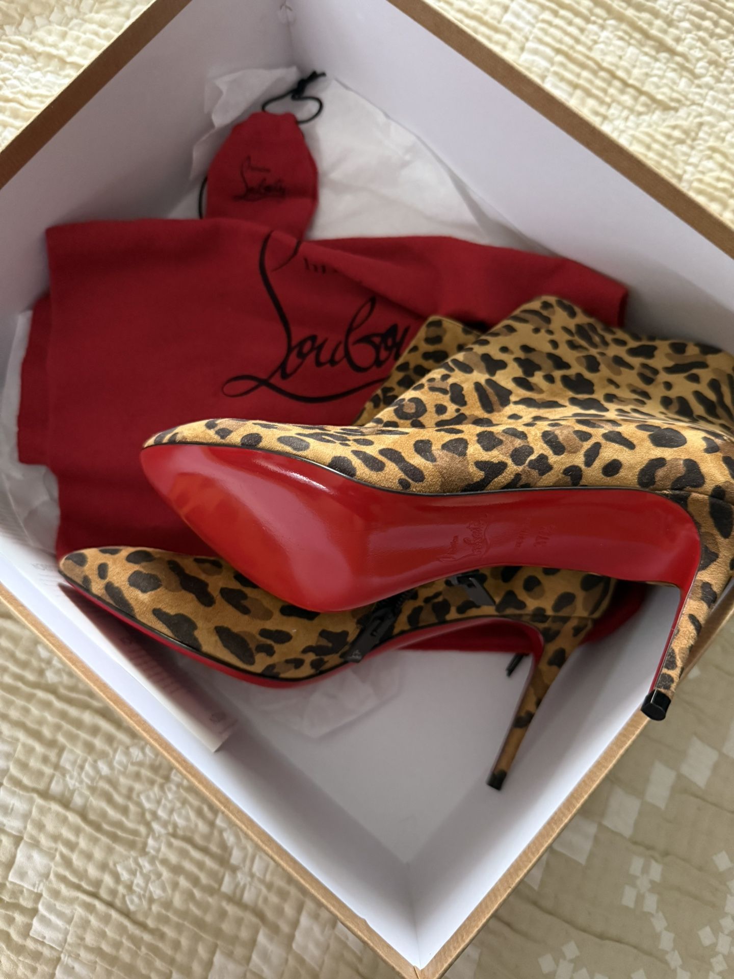 Brand New With Box Christian Louboutin Leopard Print Eloise Booties