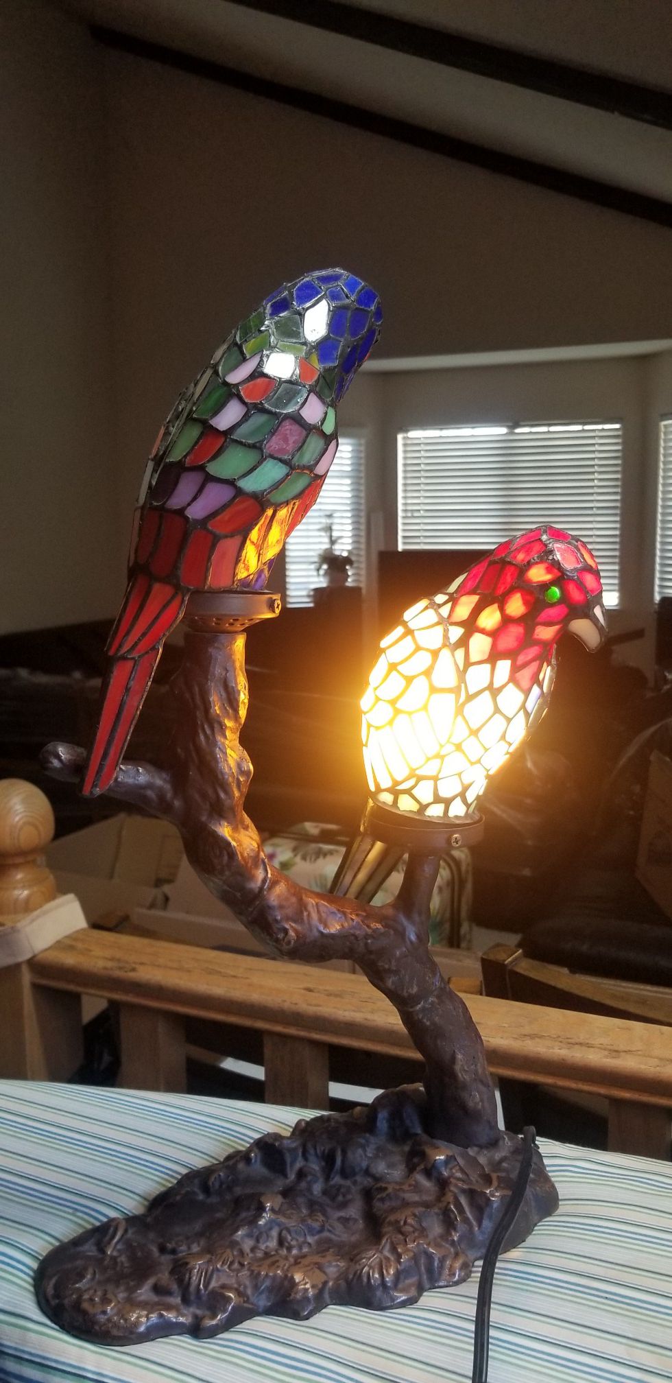 Antique Parrot Lamp
