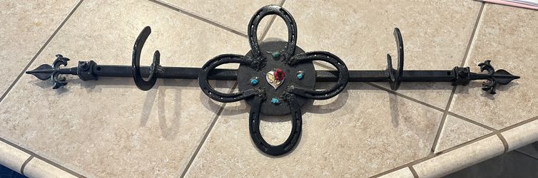 Horse Shoes Coat Rack