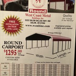12x21' Carport, Delivered. And. Installed