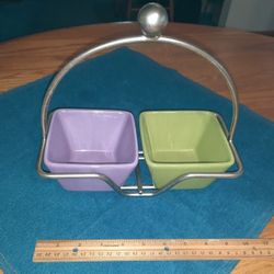 Pampered Chef Square Bowls w/ Caddy - $19