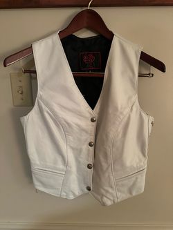 White Leather Vest(size: small)