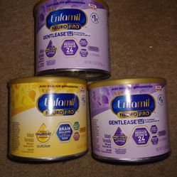 Lot of 3 Enfamil NeuroPro EnfaCare Premature Baby Formula Milk Based with Iron, Powder Can, 7.2 Oz (204g