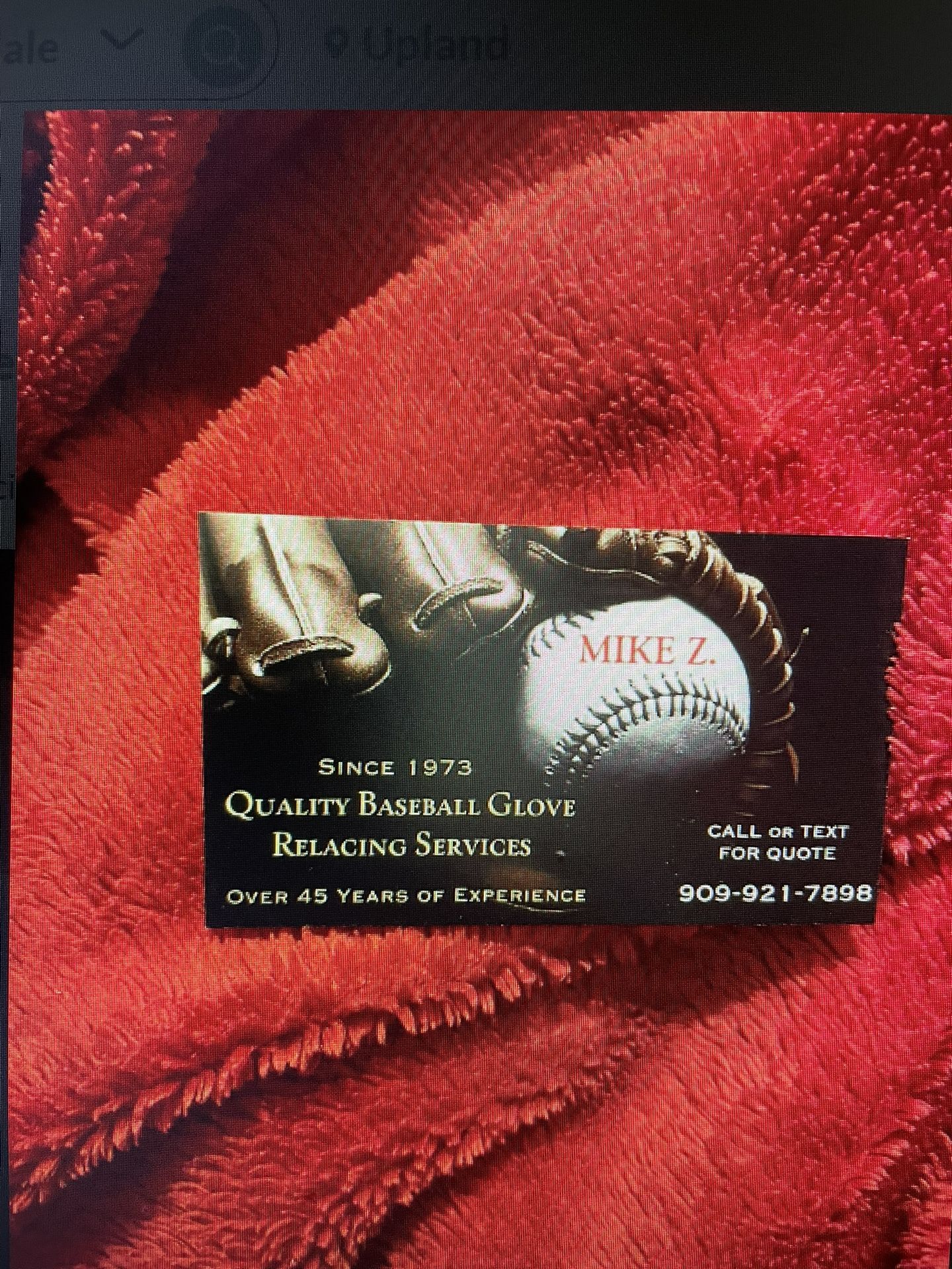 Quality Baseball Glove Relacing