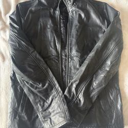 John Varvatos Black Leather Jacket