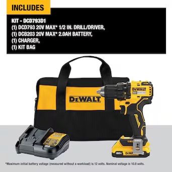 Dewalt 20-volt Max 1/2-in Keyless Brushless Cordless Drill 1 -Batteries Included (Soft Bag Included)