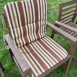 4 Wood Patio chairs