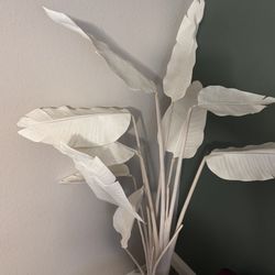 Unique Large All-White Faux Bird of Paradise Plant - Modern Sculptural Decor (6-7ft Tall)