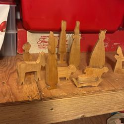 Hand Made Wooden Nativity Set