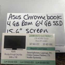 Asus 15.6” Chromebook 4gb 64gb SSD $220