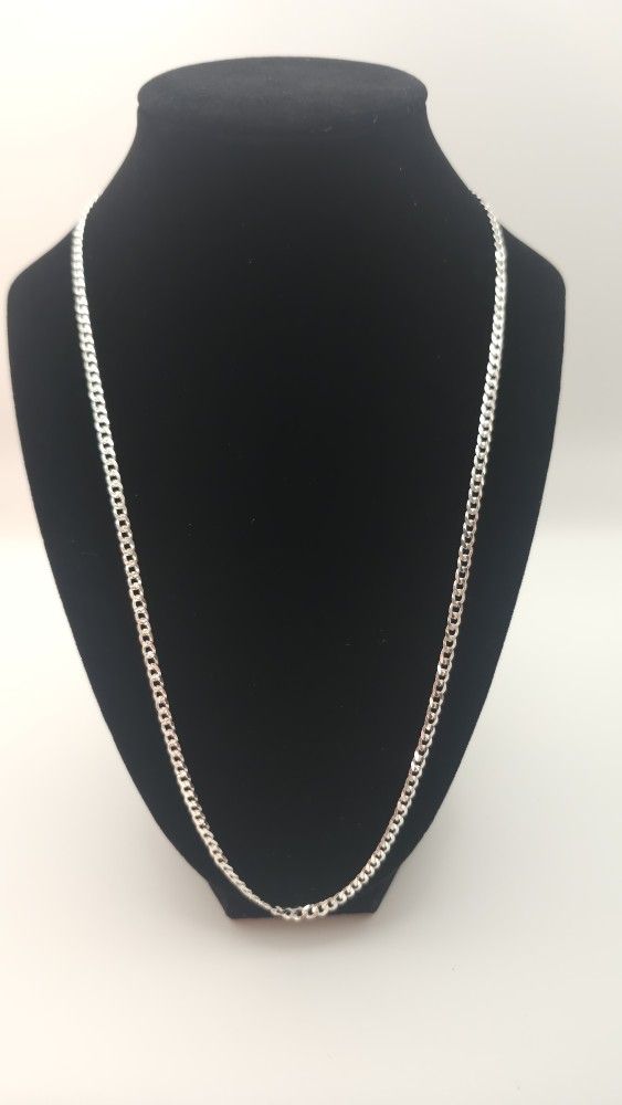 24” Sterling Silver Cuban Link Chain – 925 Italy – New – $55