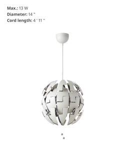 IKEA PS 2014 Geometric Pendant Lamp – White/Silver, 14”  | Miami Beach